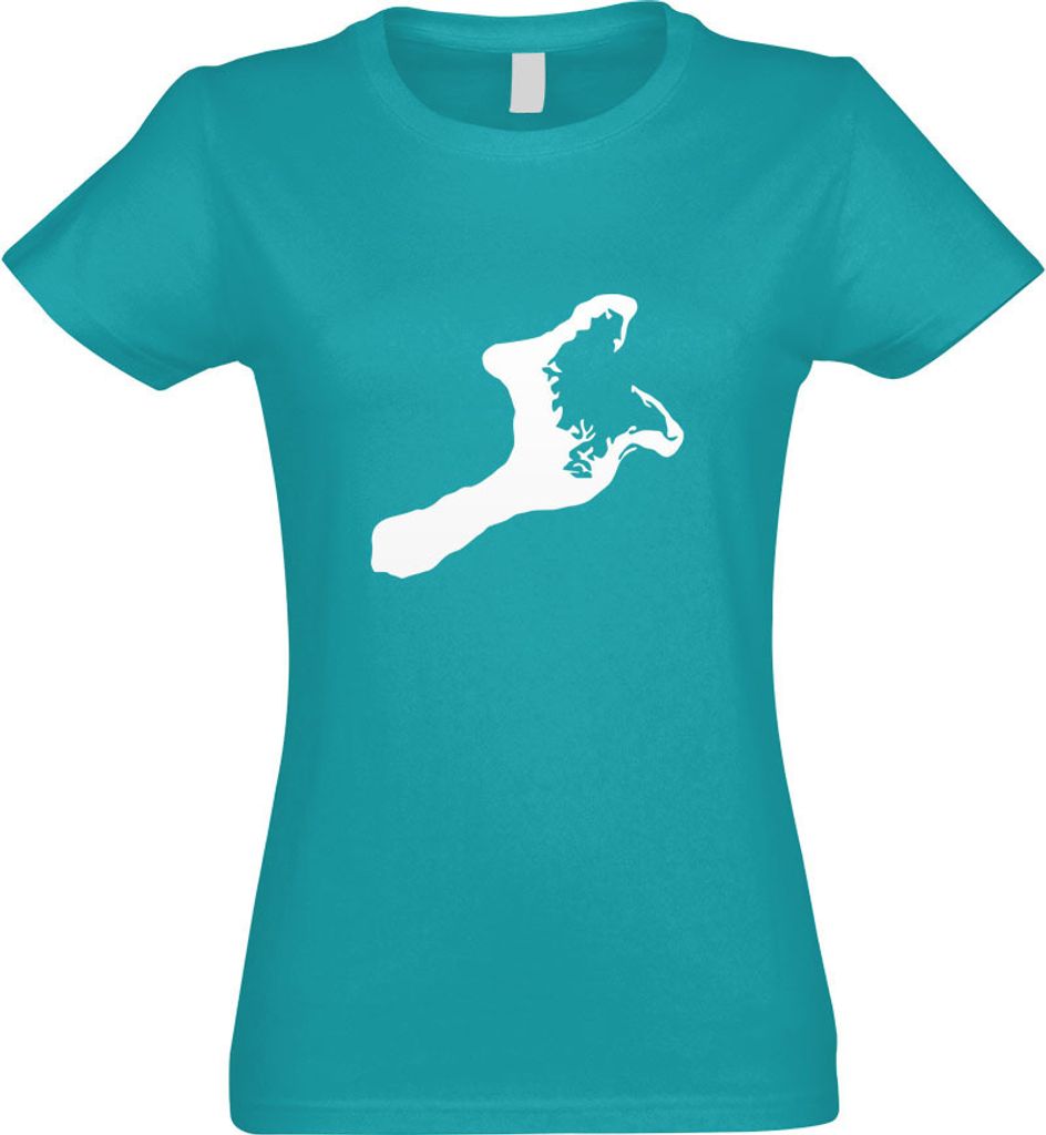 Kiwistar - T-Shirt tailliert - Damen - türkis - Kiribati Umriss Kontur - mit Motiv Bedruckt - Funshirt Design - Sport - Freizeit - Damen - M
