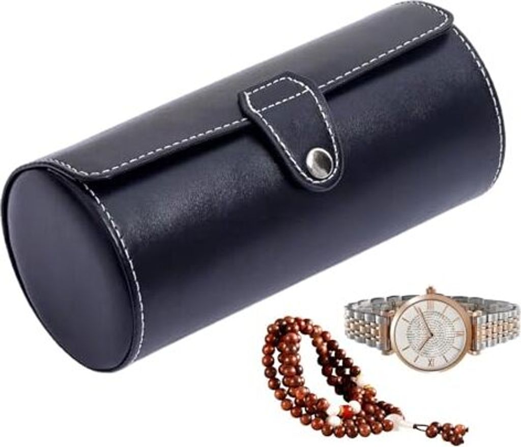 Watch Roll Travel Case, schmuckschachtel, tragbares Armband mit elegantem Halskettenorganisator Männer Frauen, kompakte Lagerung, Braun, brau