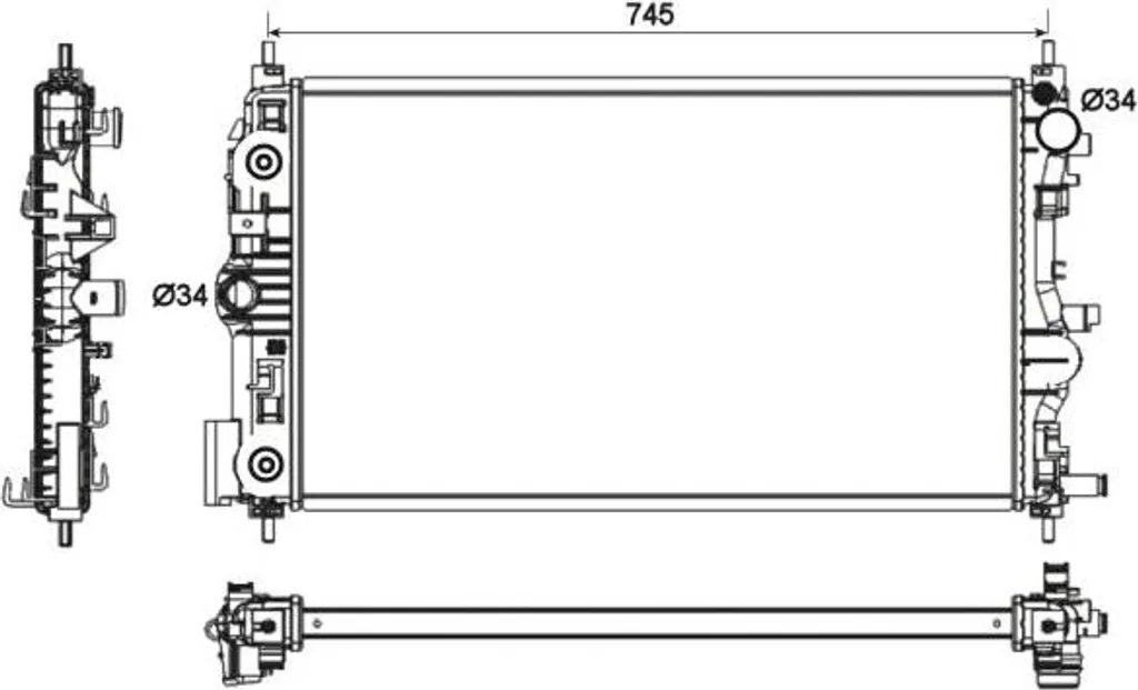 Radiateur Moteur NRF 53131 pour Orlando et Cruze - OE 13267666 Qualité