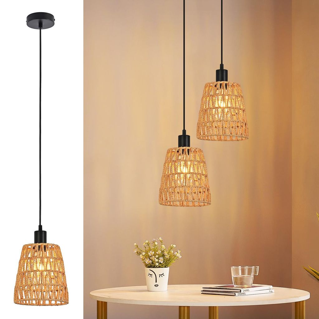 ZMH Lampe à suspendre Boho Lampe à suspendre en rotin 1 Image du produit 