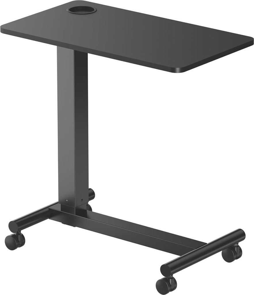 PureMounts Mobiler Beistell-Tisch höhenverstellbar, Höhenverstellbarkeit 71,2cm bis 106,2cm, bis zu 7kg Tragkraft, feststellbare Rollen, integr...