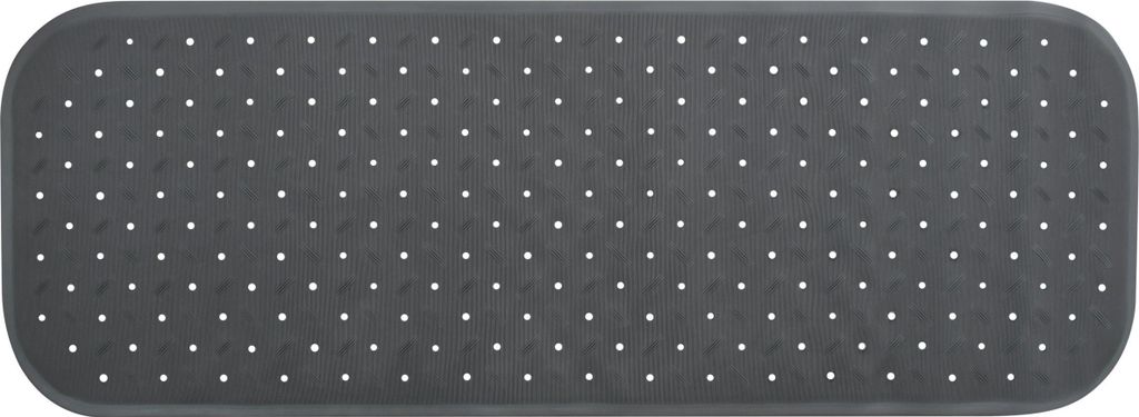 MSV douche-/badmat badkamer - rubber - grijs - 36 x 97 cm Productafbeelding 