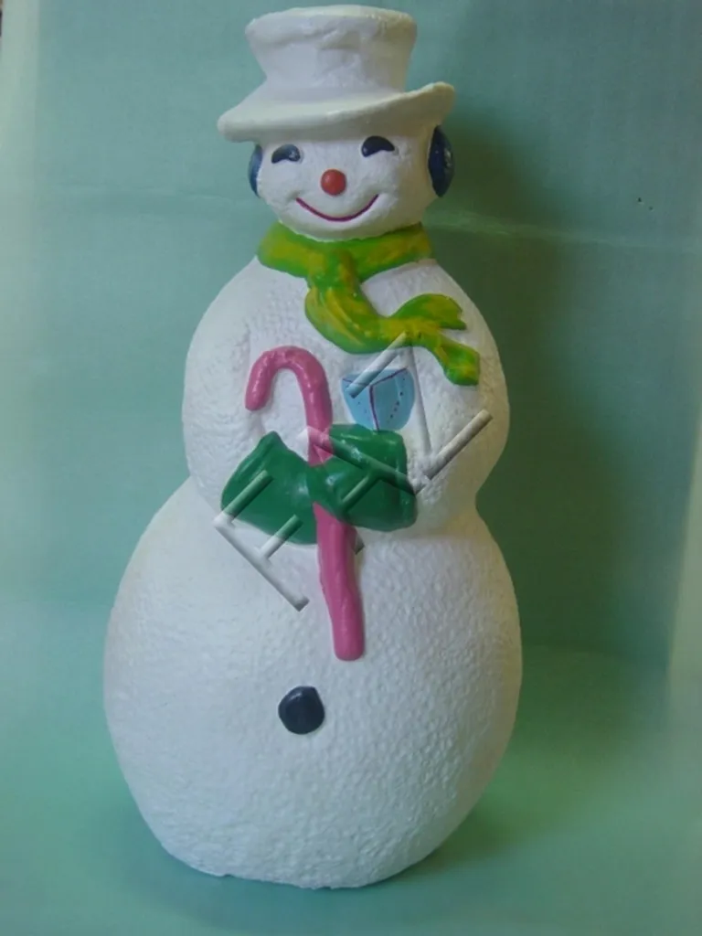 Statue Bonhomme de Neige Lumineuse Décoration de Jardin Extérieur 60cm