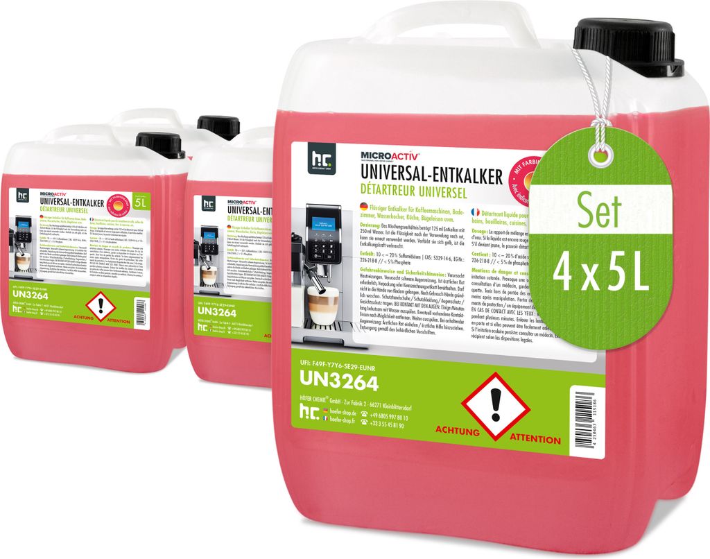 4x5 L Microactiv® Universal Entkalker mit Farbindikator für Produktbild 
