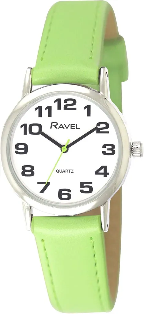 Ravel R0105 Orologio Unisex Numeri Grandi Leggibile Cinturino Pelle