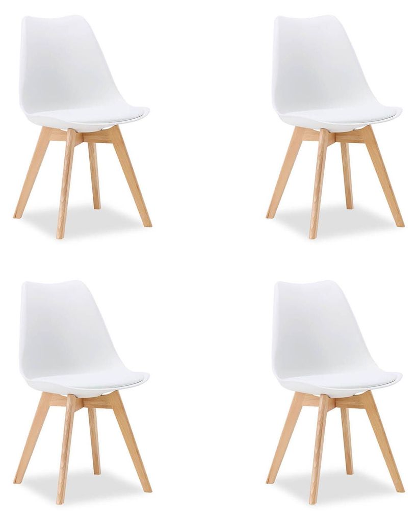 4 Chaises de Salle à Manger Blanche – Chaise Moderne avec Image du produit 