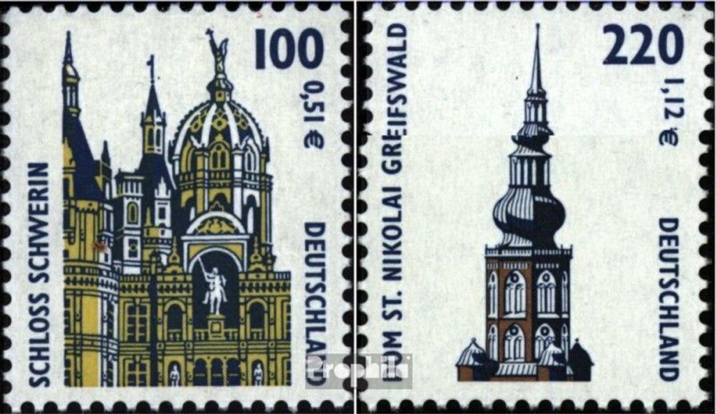 Briefmarken BRD (BR.Deutschland) 2001 Mi 2156-2157 (kompl.Ausg.) postfrisch Sehenswürdigkeiten