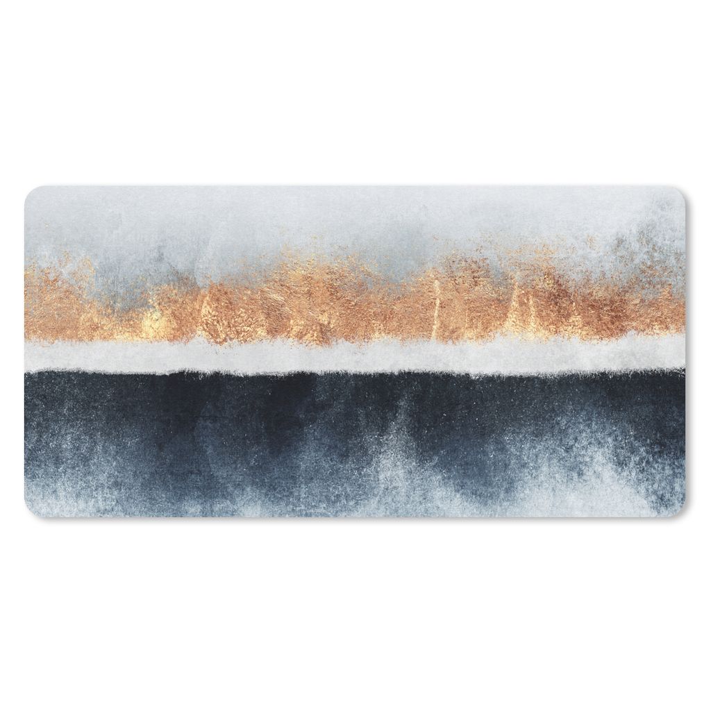 MuchoWow Schreibtischunterlage Gold - Abstrakt - Design 80x40 cm - XXL Mauspad - Gaming Mauspad