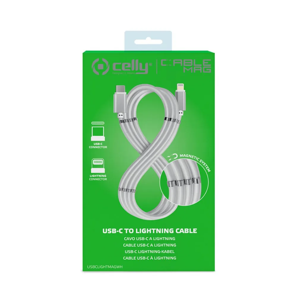 Câble Magnétique 1M pour Chargeur Flash - Solution Celly Blanche
