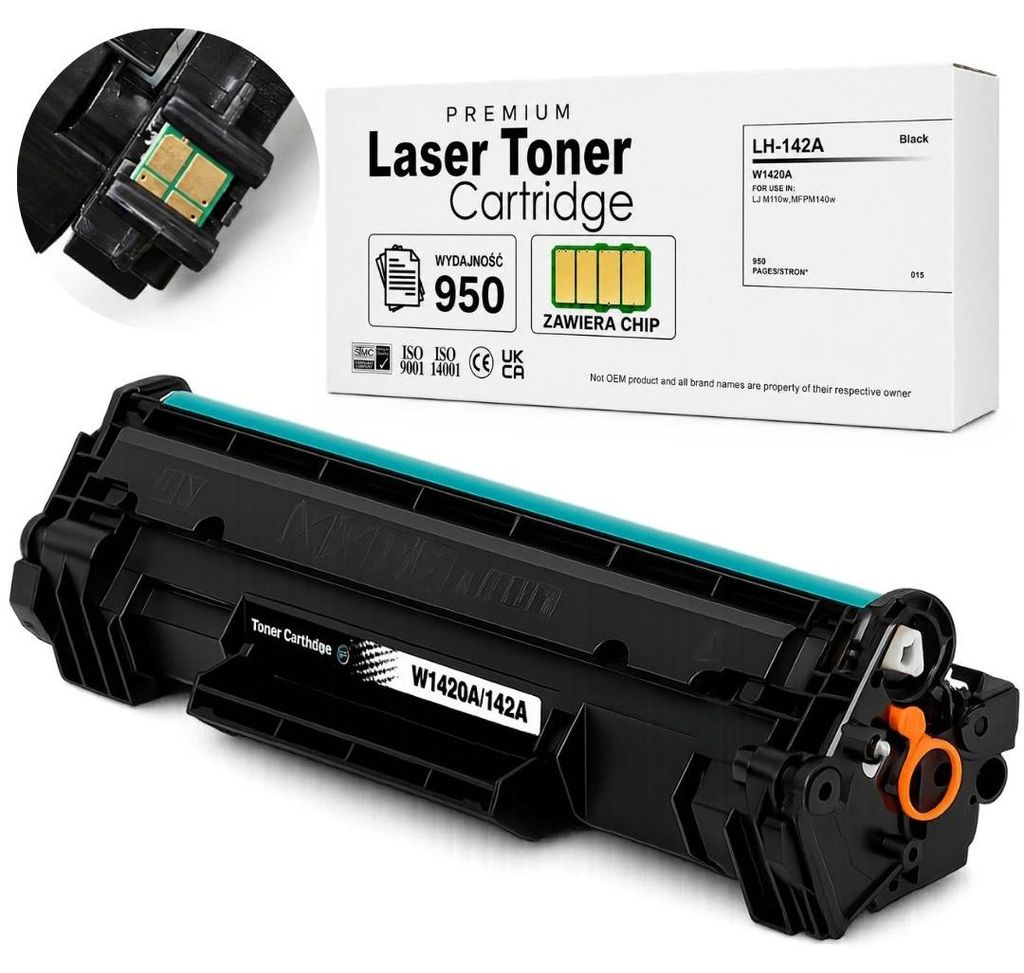 Ersatztoner für HP 142a, W1420a mit Chip, 950 Seiten, Produktbild 