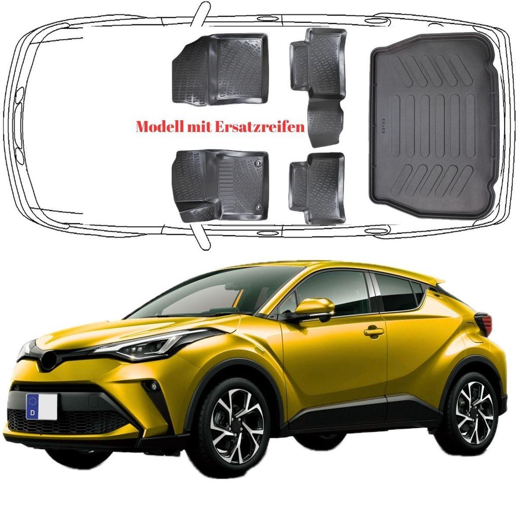3D Auto Fußmatten & Kofferraumwanne Set Kompatibel mit Produktbild 