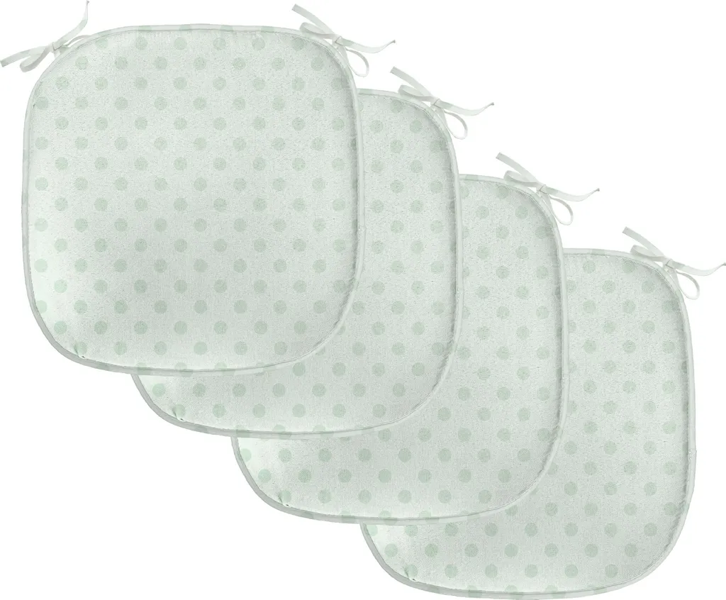 Set 4 Cuscini Sedie Cucina 40x40 Impermeabili Pois Verde Menta Abakuhaus