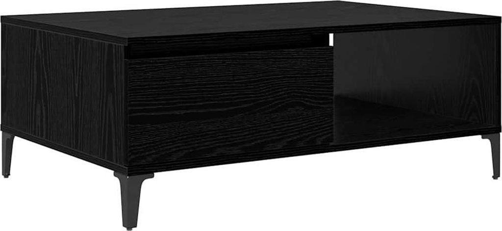 vidaXL Couchtisch Schwarz Eichen-Optik 90 x 60 x 35 cm Holzwerkstoff