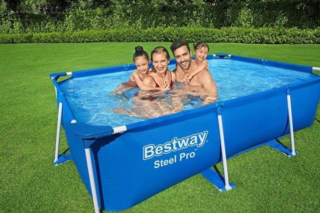 Schwimmbecken ohne Pumpe, 259 x 170 x 61 cm, blau, quadratisch