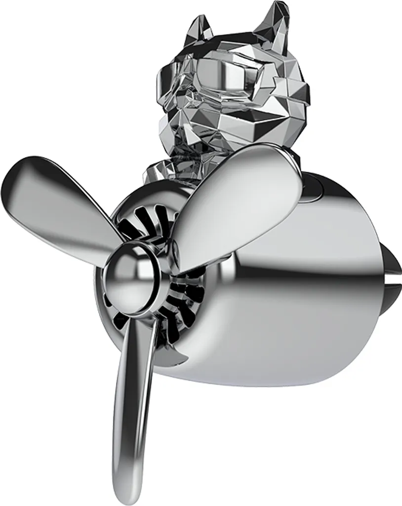 INF Bumpy Dog con pale rotanti della ventola, deodorante per auto, accessori per clip di ventilazione D'argento
