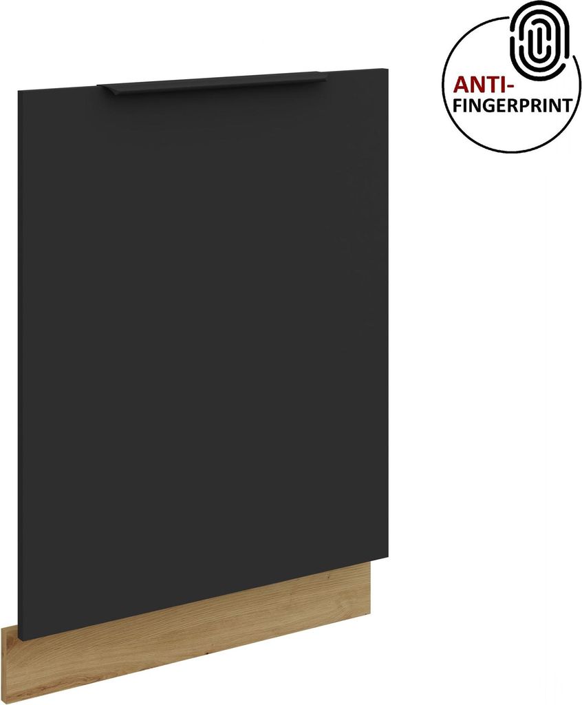 Frontblende für vollintegrierten Geschirrspüler 60 cm ARIA Schwarz ultra matt + Eiche Artisan matt, hochwertige Fronten mit Anti Fingerprint Besc...