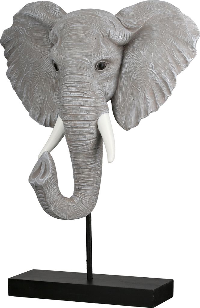 GILDE Skulptur Elefant Ringo grau H. 42 cm, 59134
