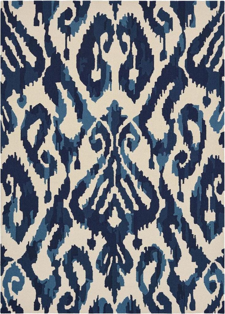 Gewebter rechteckiger Kelim-Teppich KASURI für den Außenbereich