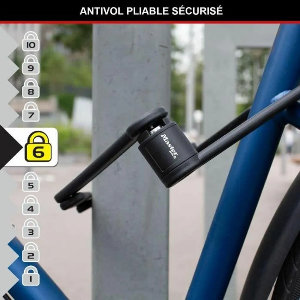 Antivol pliant en acier cémenté Master Lock 8335EURDPRO robuste