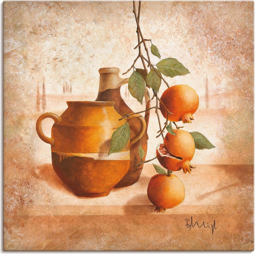 ARTland Leinwandbild Reife Granatäpfel Größe: 50x50 cm