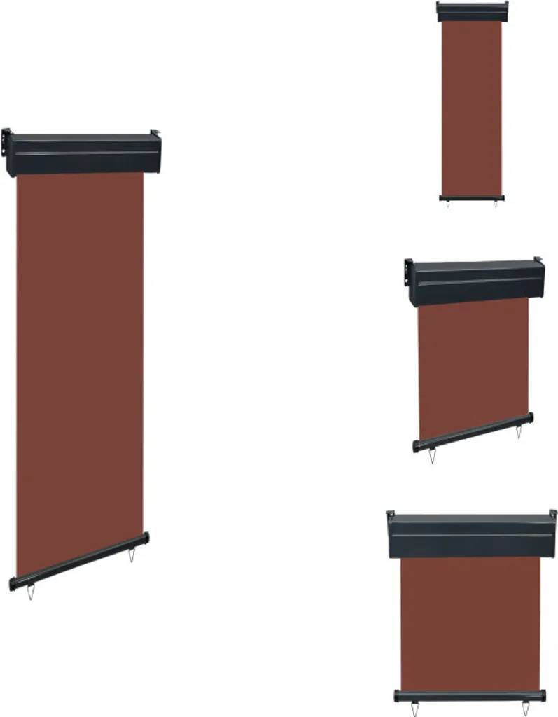 Tenda da Sole Laterale Marrone vidaXL 65x250 cm | Montaggio Facile