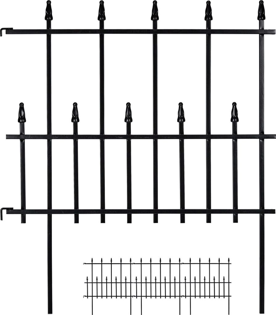 Relaxdays Beetzaun 4-tlg. - Metall Einfassung 41x48,5cm Dunkelbraun