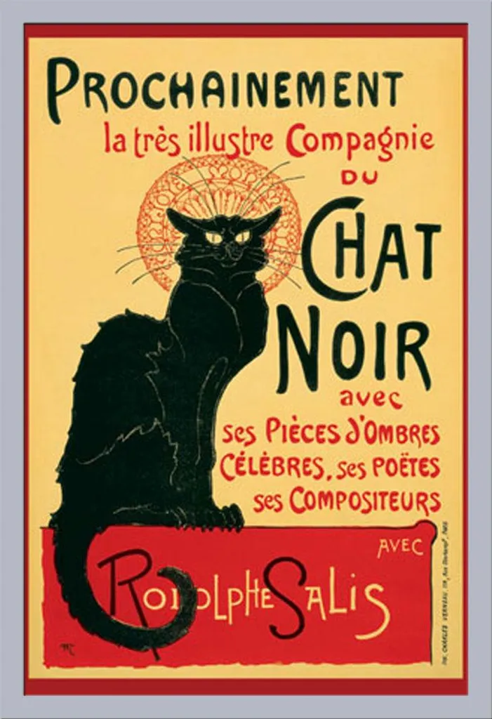 Poster Tournée du Chat Noir Steinlen con Cornice Shinsuke Maxi Argento