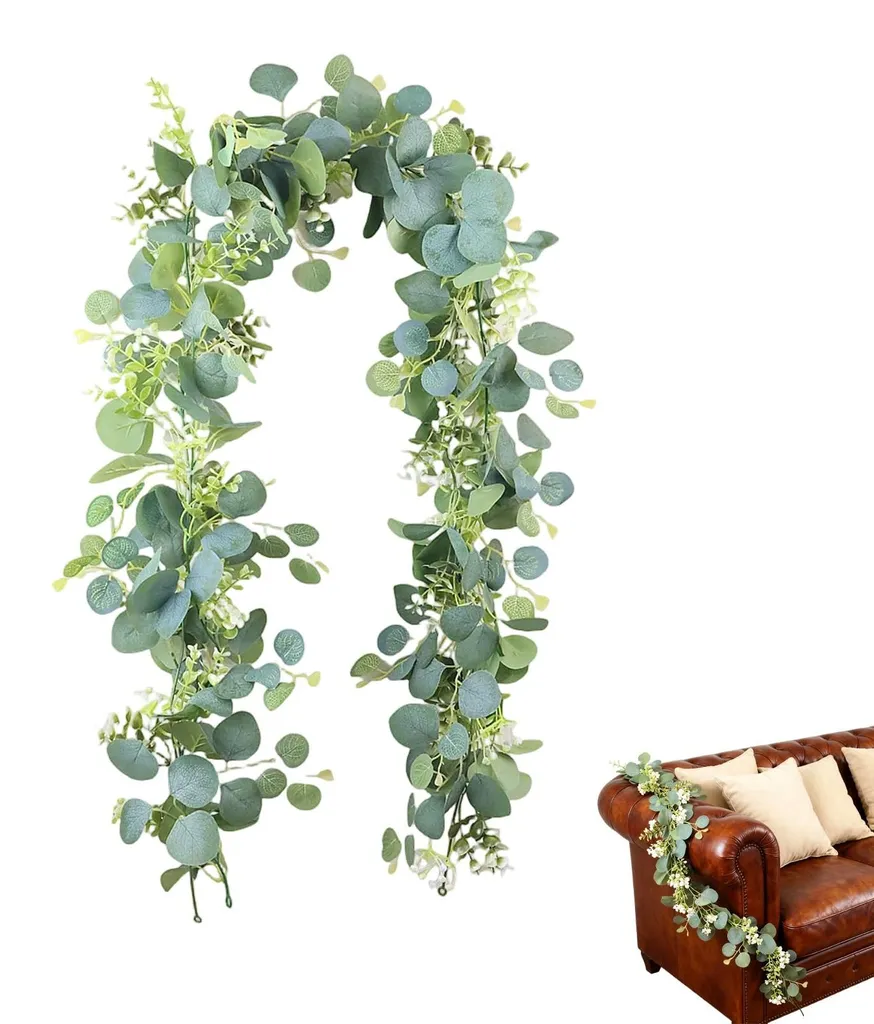 Couronne d'eucalyptus décorative 180cm pour extérieur et intérieur chic