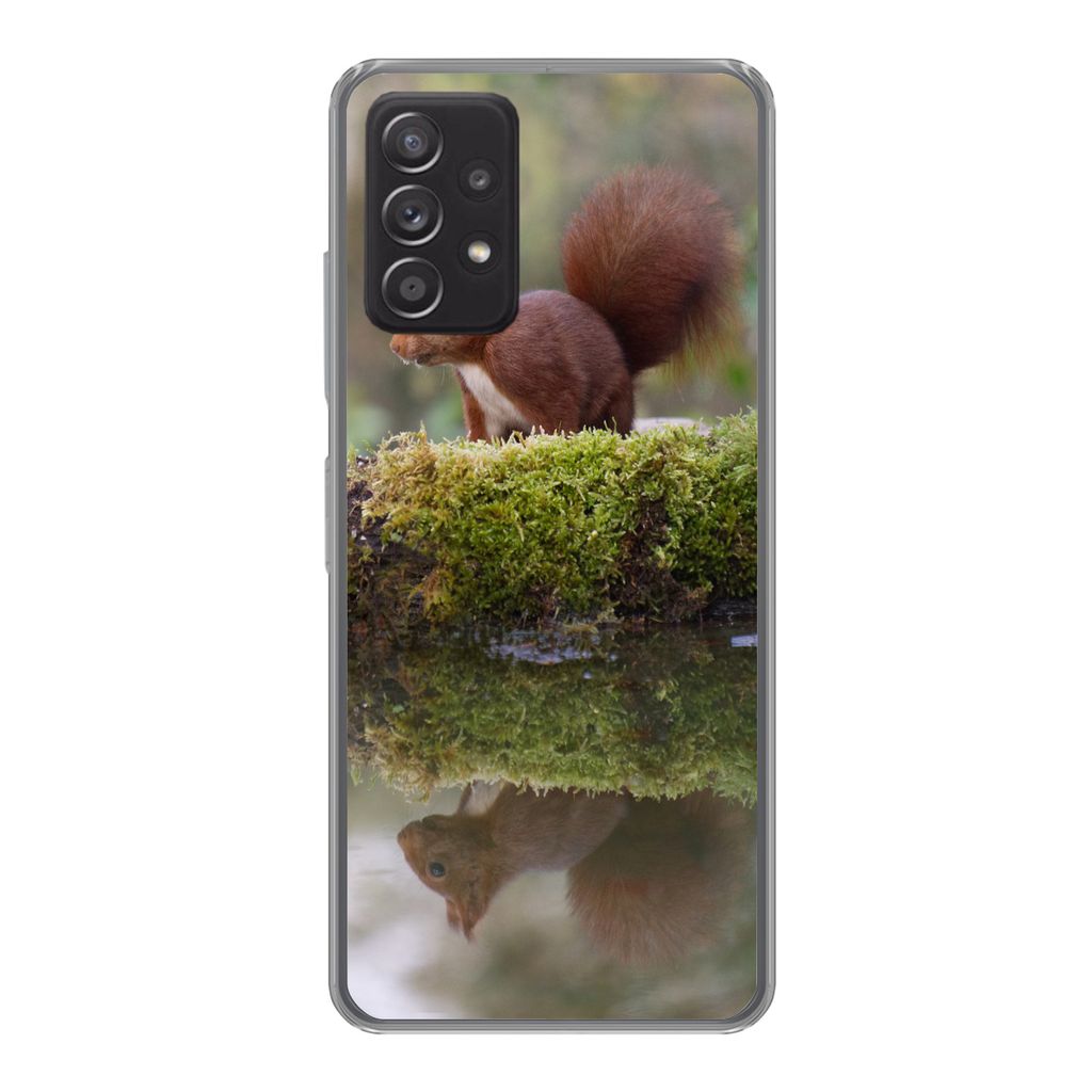 MuchoWow Handyhülle Schutzhülle Hülle für Samsung Galaxy A53 5G Waldtiere - Wasser - Moos Silikon Softcase Handy Hülle - Schutzabdeckung