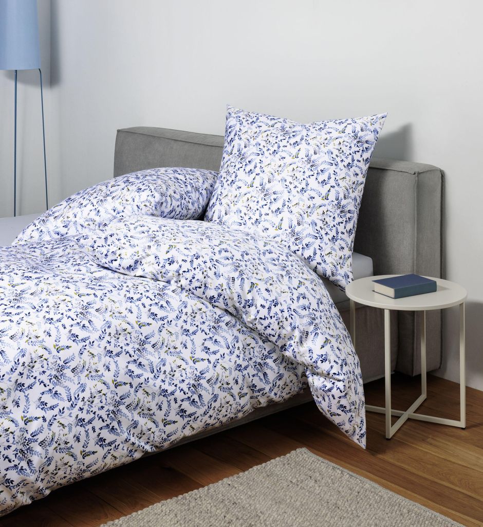 Janine Design Mako-Satin-Bettwäsche-Garnitur 98133 moments Farbe blau Größe 155x220+80x80