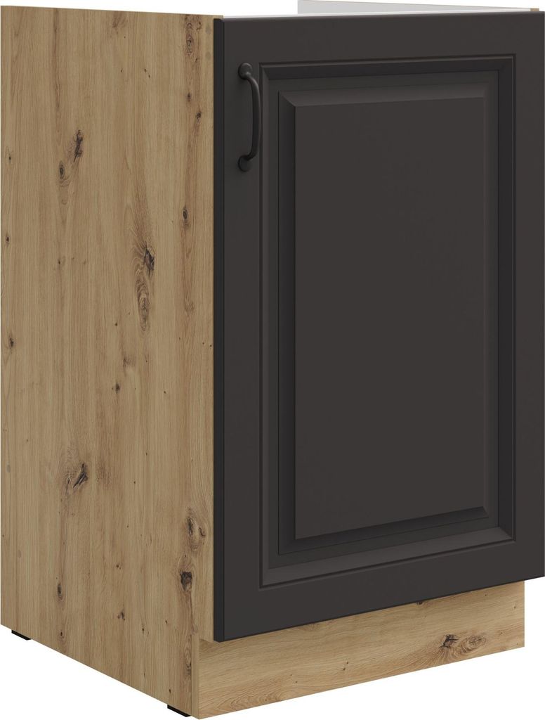 Spülenschrank 50 cm Stilo Grau + Eiche Artisan Küchenzeile Produktbild 
