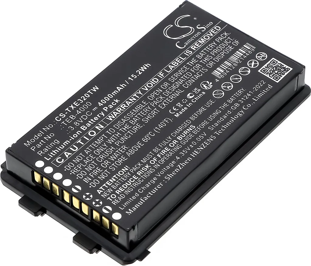 Batterie pour Telox TE320 Idéale pour Longues Journées de Travail TEB-4000