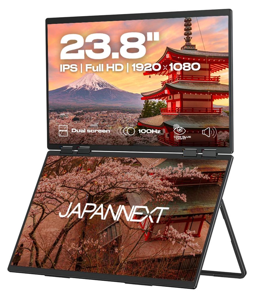 JAPANNEXT 60,5cm JN-DMD-IPS238F-C4 Dual-Monitor M-Touch FHD Produktbild 