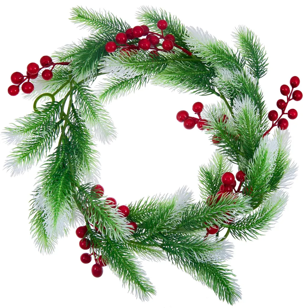 Couronne de Noël pour cheminée et table avec décorations de baies
