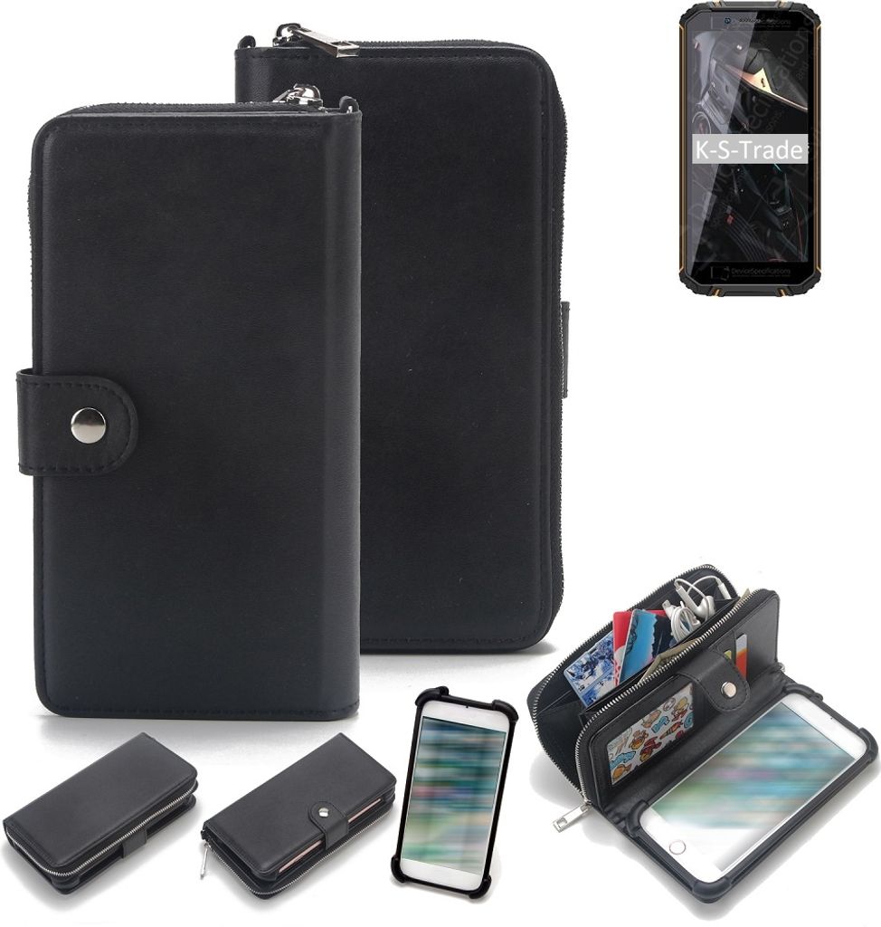 K-S-Trade 2in1 Handyhülle Schutzhülle kompatibel mit Oukitel WP18 & Portemonnee Cover Handy Hülle Case Etui Geldbörse Wallet Bookstyle Hülle