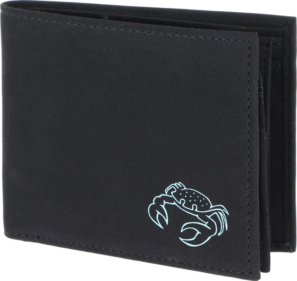 Oxmox Portafoglio New Cryptan RFID Protect Crab 2.0 Print Cyan Black