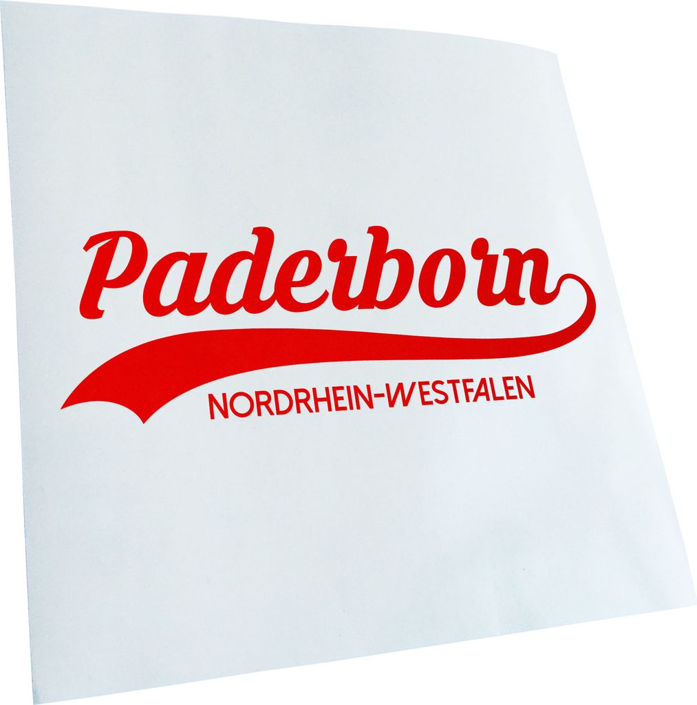 Kiwistar - Autoaufkleber - Paderborn Nordrhein-Westfalen - Rot - 40x13cm - Aufkleber für Auto, Laptop, Fahrrad, LKW, Motorrad mehrfarbig JDM Decal...