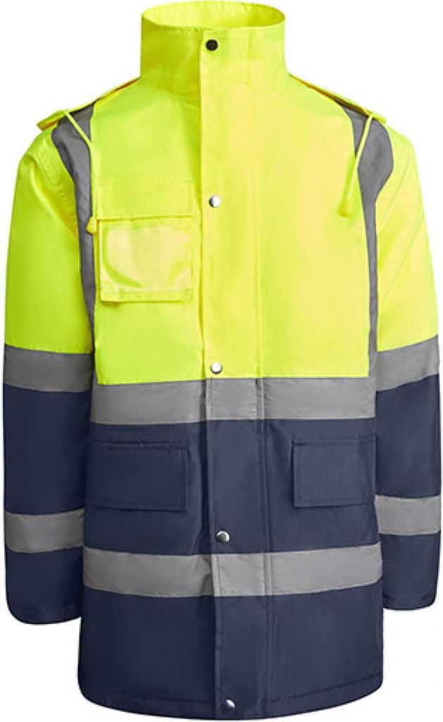 Roly Workwear HV9320 | Jacket Merak Arbeitsjacke - Farbe: Navy Blue 55/Fluor Yellow 221 - Größe: S