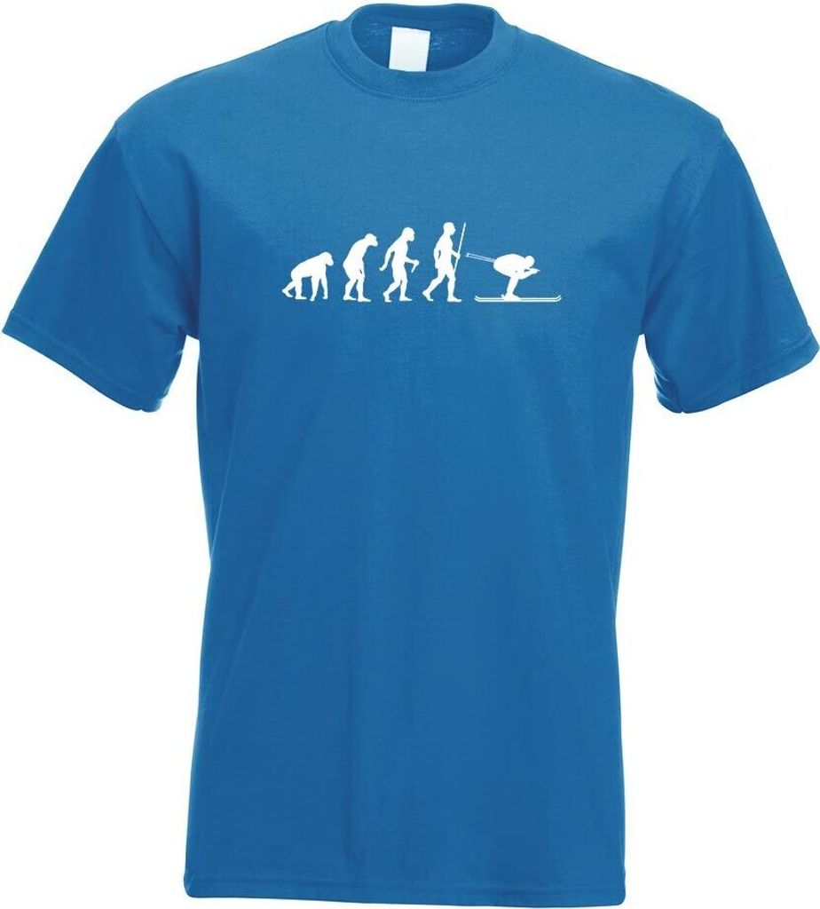 Kiwistar - T-Shirt - royal - Skispringen Sport Evolution Motiv Bedruckt Funshirt Design Print - mit Motiv Bedruckt - Funshirt Design - Sport - Frei...
