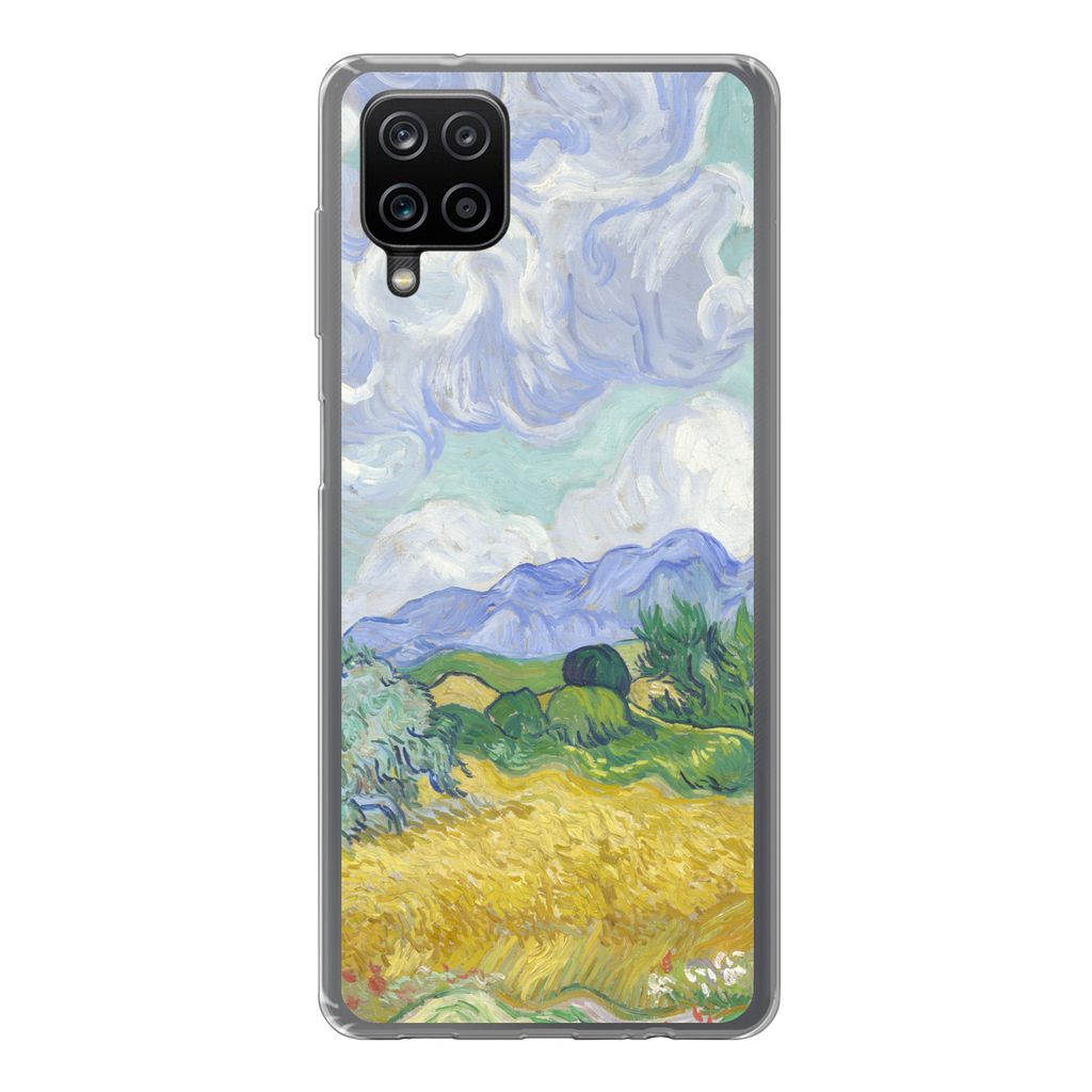 MuchoWow Handyhülle Schutzhülle Hülle für Samsung Galaxy A12 Weizenfeld mit Zypressen - Vincent van Gogh Silikon Softcase Handy Hülle - Bild