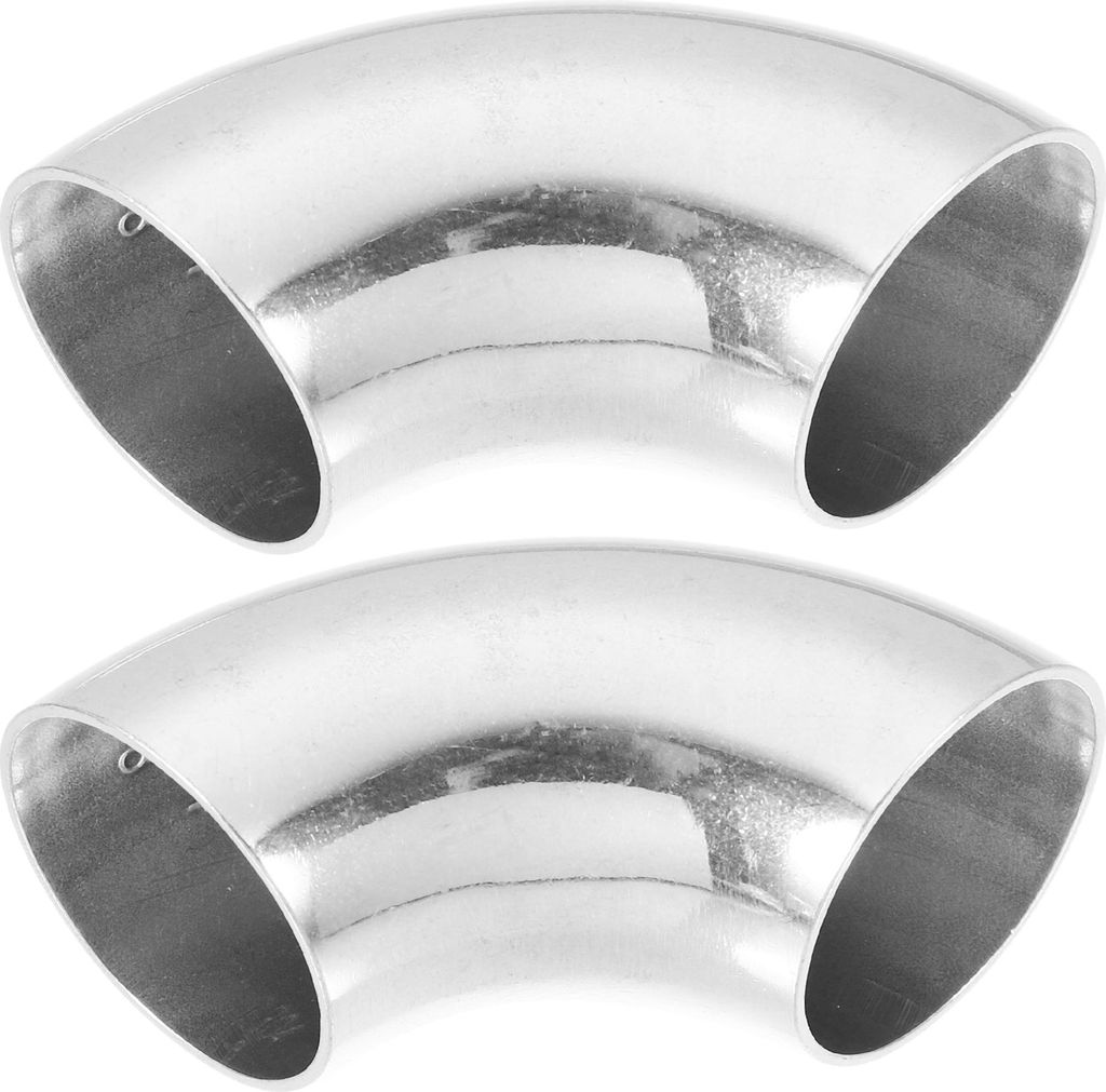 2 Stück Auto Auspuff Ellbogen Rohr 0.04" 90 Grad Edelstahl AB 1,25"