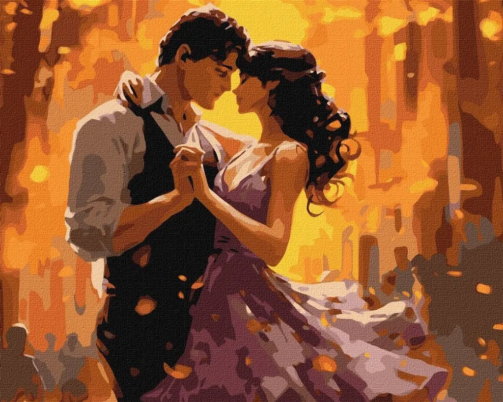 Peinture par numéros Danse des amoureux 40x50cm avec kit de pinceaux