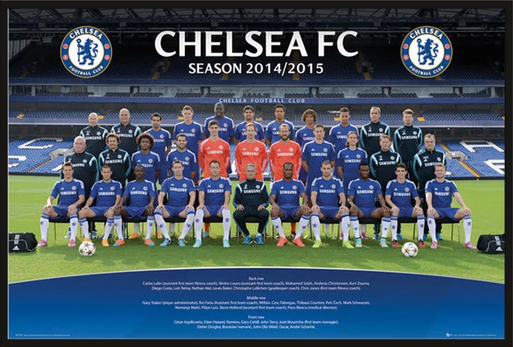 Poster Chelsea 14/15 Encadré - Protection Vitre Acrylique et Cadre Noir