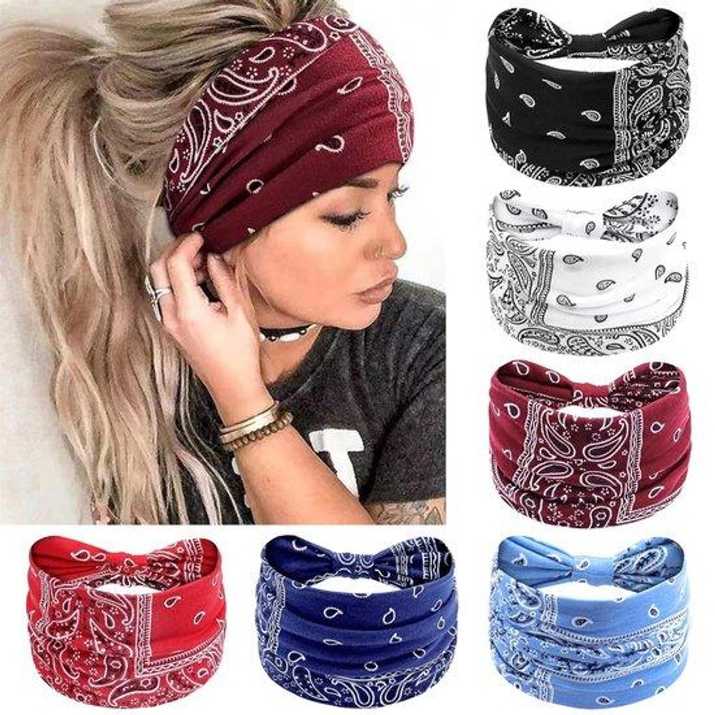 Breite Boho-Headbands für Frauen Geknüpfte Anti-Slip-Headbands Weiche Turban-Headbands Haaraccessoires Boho-Flachkolorit-Headbands für Frauen Yo...