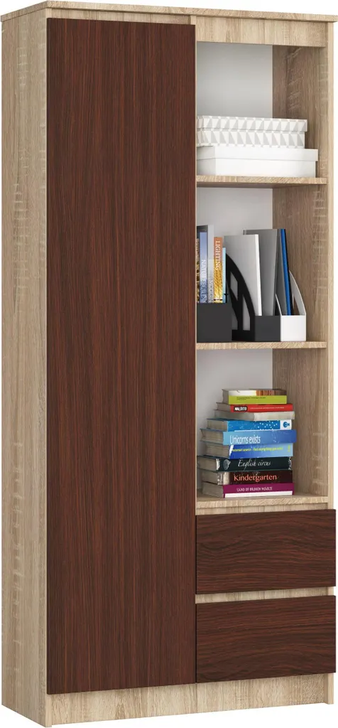 Meuble de Rangement Bureau Étagère Ouverte Sonoma Wengé 180 cm