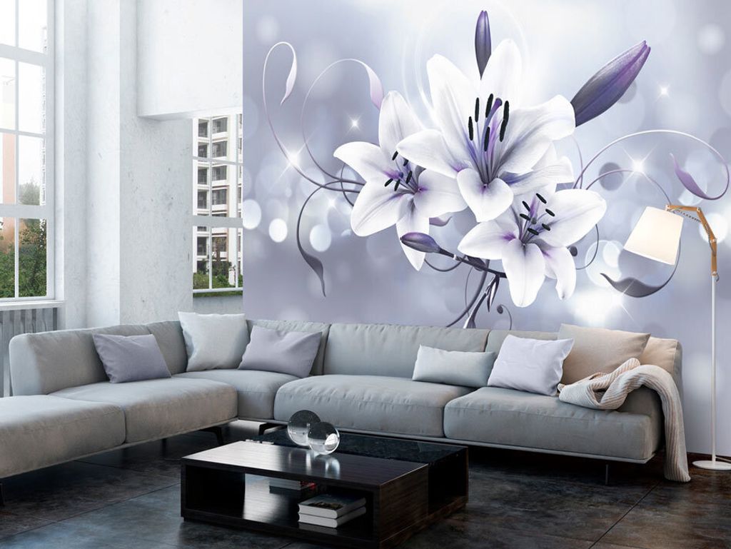 Vlies Fototapete Blumen Lilien 400x280 cm Tapeten Wandtapete XXL Abstrakt b-C-0040-a-c