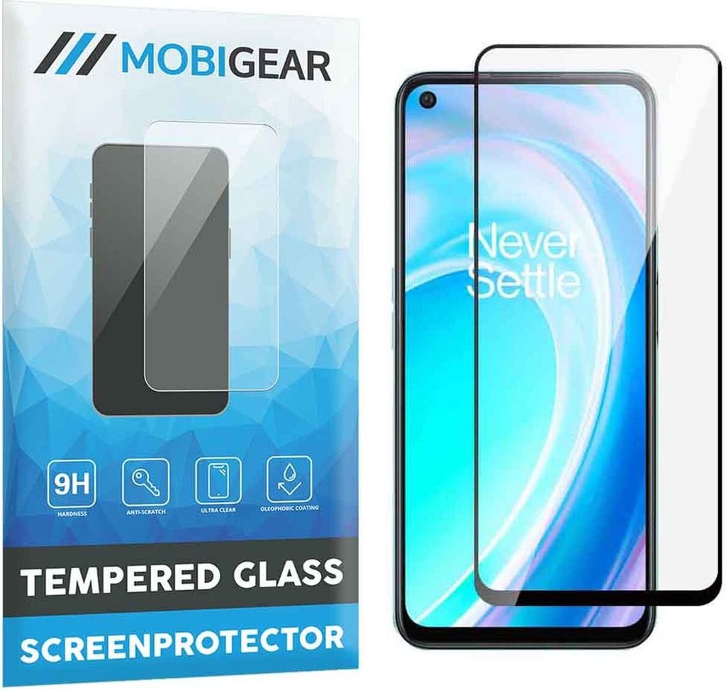 Mobigear Premium OnePlus Nord CE 2 Lite 5G Panzerglas Gehärtetes Glas Displayschutz - Hüllenfreundlich - Schwarz