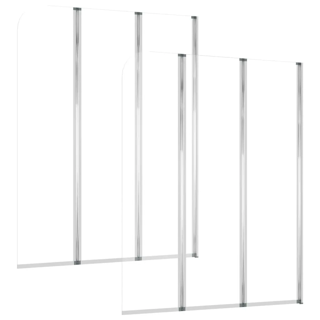 Pare-douche 2 pièces pour baignoire 104x130 cm verre trempé de sécurité