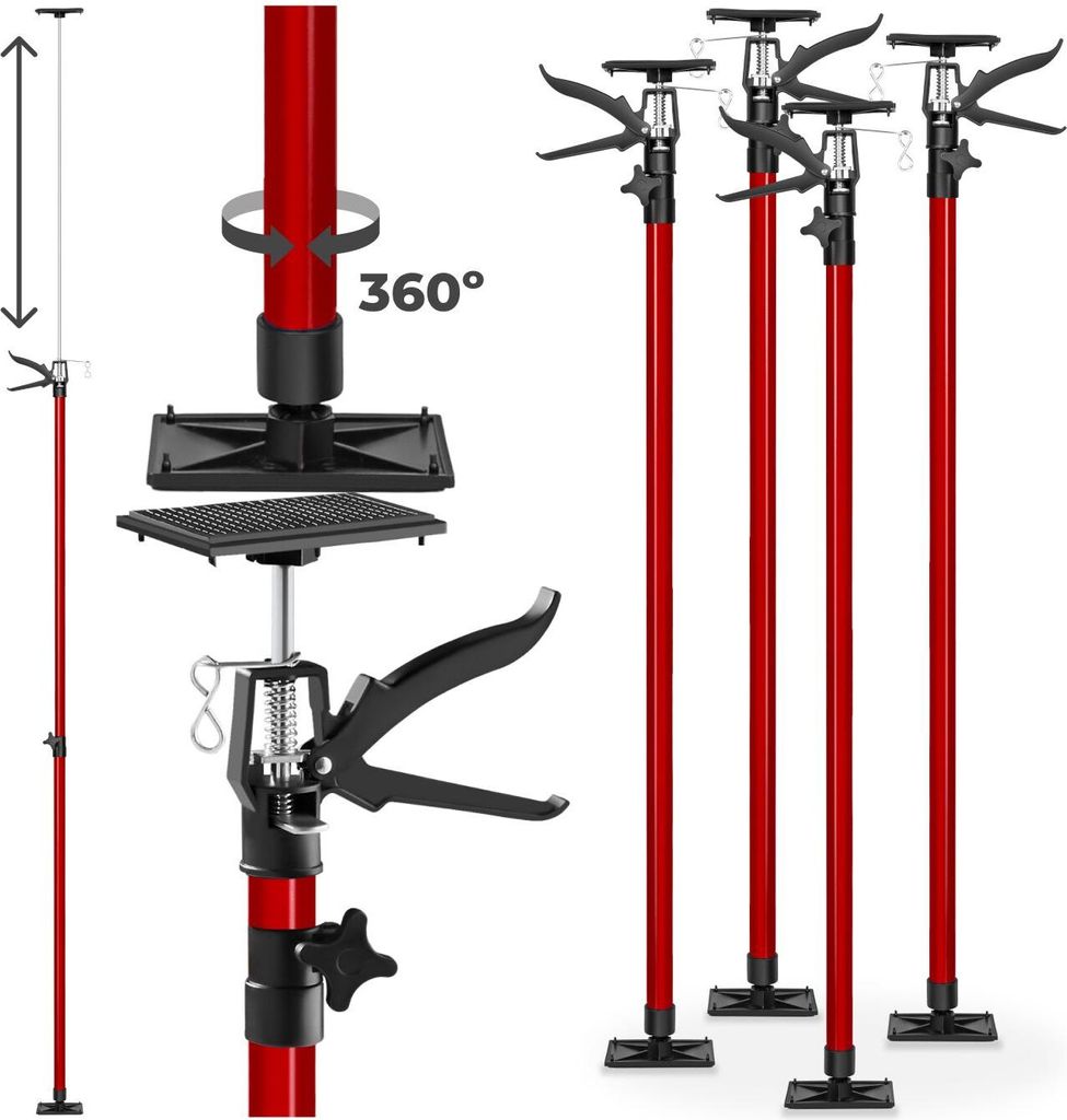 tectake® 4er-Set Teleskopstützen stufenlos höhenverstellbar Produktbild 