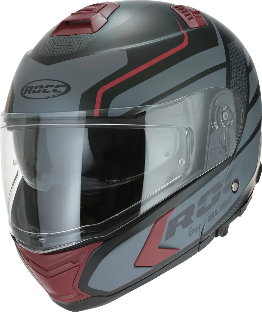 Casque pliable Rocc 981 moto et scooter noir mat rouge taille XS 53/54
